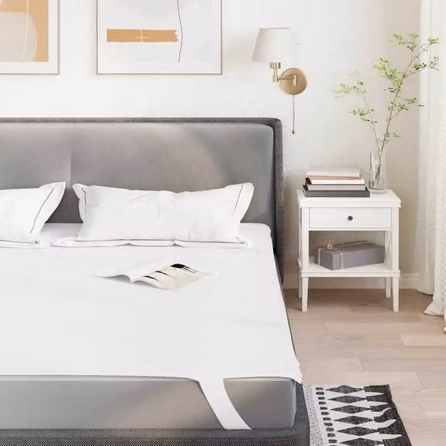 Berkfield Home Waterproof and Breathable Microfibre Mattress Protector, White, W/D/H: 200 x 100 x 220 cm