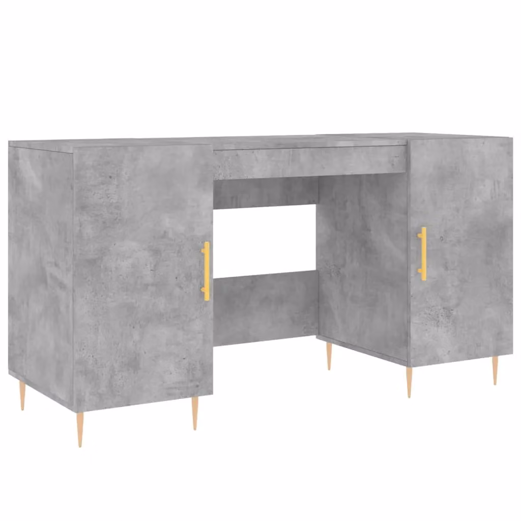 Berkfield Industrial Writing Desk in Grey and Gold, W/D/H: 140 x 50 x 75 cm – 2
