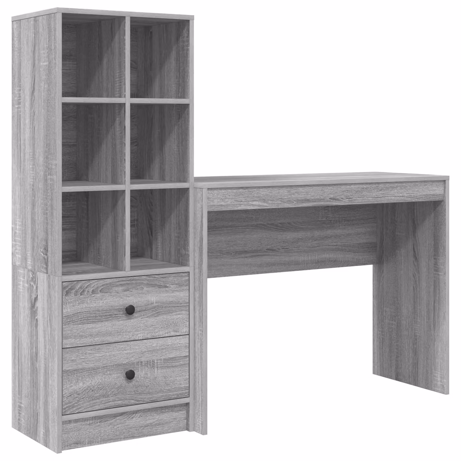 Berkfield Modern Writing Desk with Storage in Grey Sonoma Engineered Wood – 2