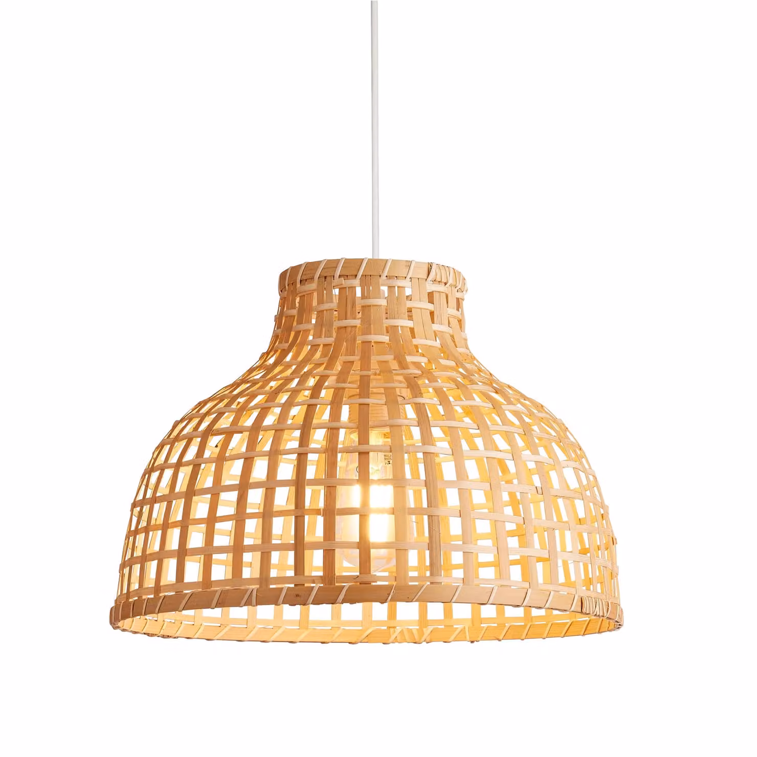 Lighting Collection Bamboo Woven Medium Lamp Shade in Natural Beige – 2