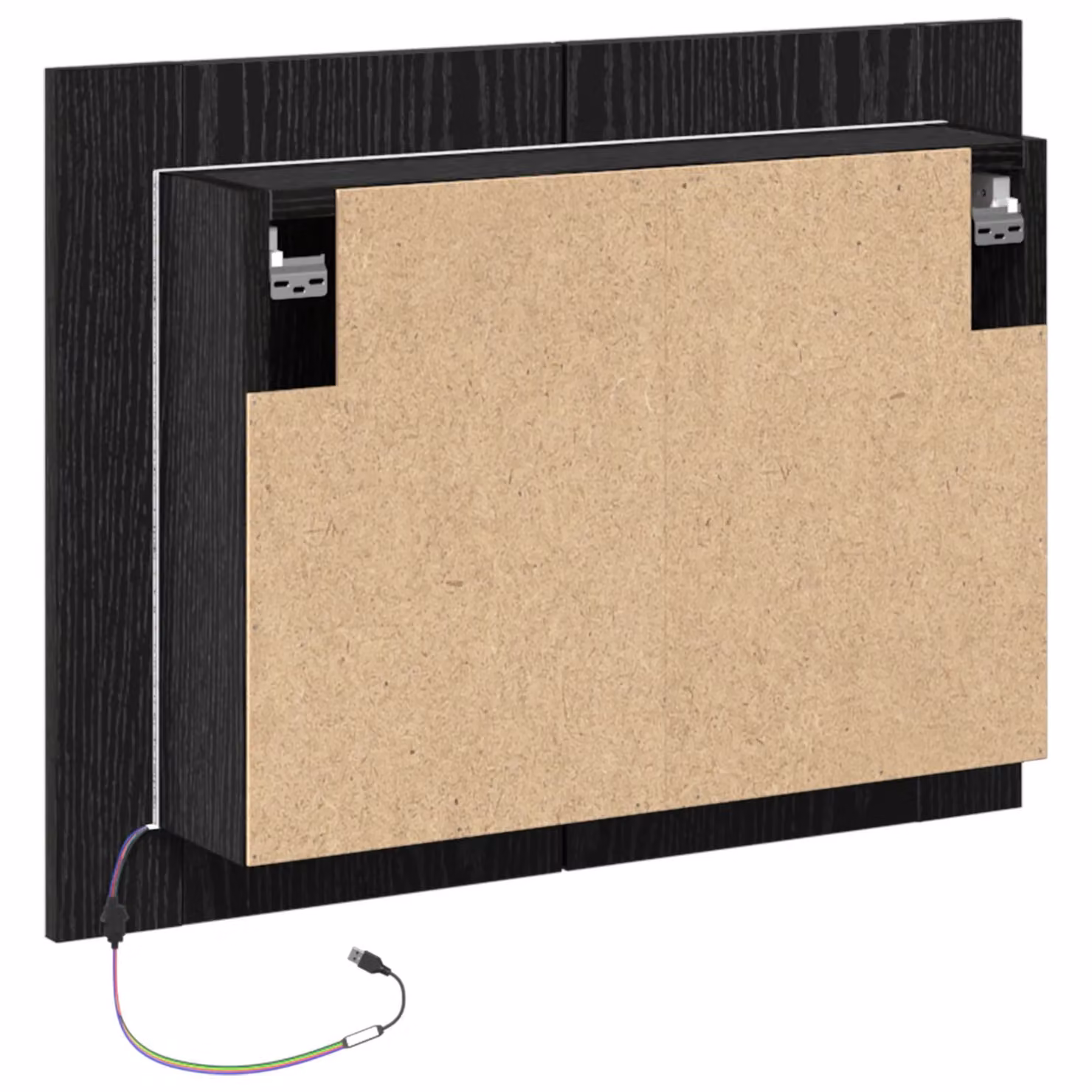 Berkfield Home LED Bathroom Mirror Cabinet in Black Oak, W/D/H: 60 x 12 x 45 cm – 6