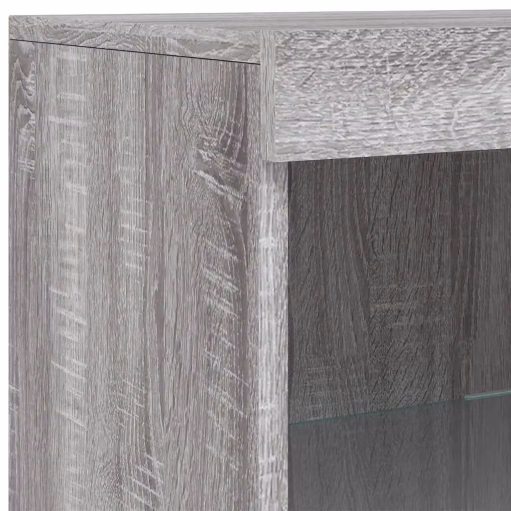 Berkfield Home Modern Sideboard with LED Lights in Grey Sonoma, W: 162 cm, D: 37 cm, H: 100 cm – 7