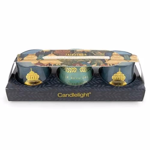 Candlelight Jaisalmer Luxury Scented Pear and Fig Candle Apothecary Home Fragrance Gift Edition, 3 x 100g – 1