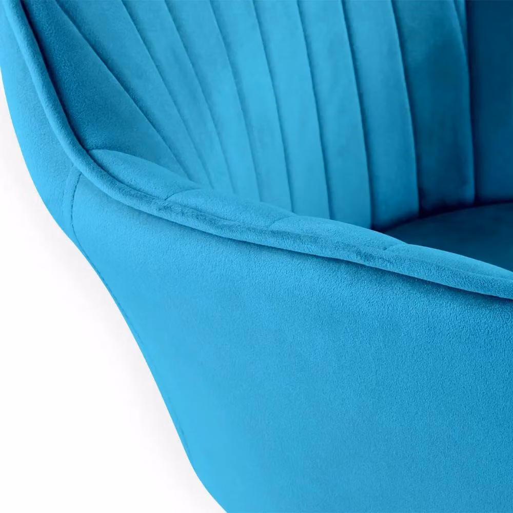 Genesis Muse Modern Velvet Accent Chair in Petrol Blue with Armrests – 3