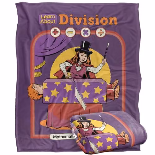 Steven Rhodes Learn About Division Super Soft Fleece Throw Blanket, Multicolour and Purple, W/D/H: 152 x 127 cm – 4