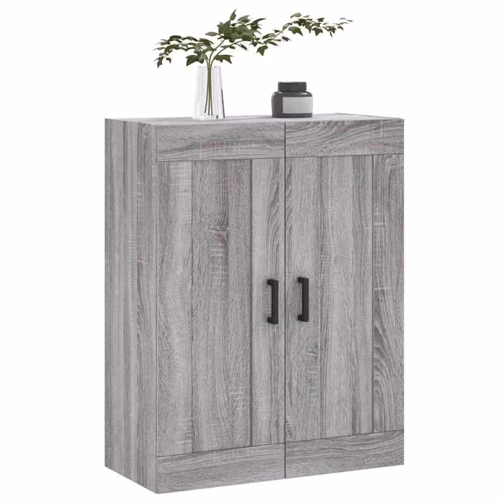Berkfield Home Wall Mounted Grey Sonoma Cabinet with Hinged Doors, W: 69.5 cm, D: 34 cm, H: 90 cm – 2