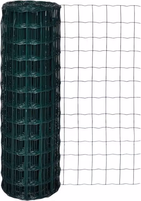 Berkfield Home Euro Fence Green PVC-Coated Steel Fencing, W: 10 m, H: 1.2 m