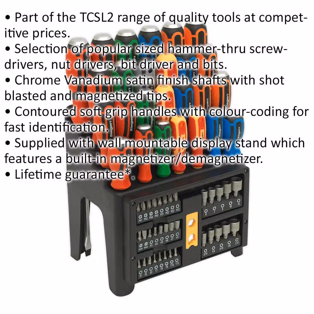 Loops 61 Piece Multicolour Hammer Through Screwdriver Nut Driver and Bit Set with Strike Cap and Storage Case – 2
