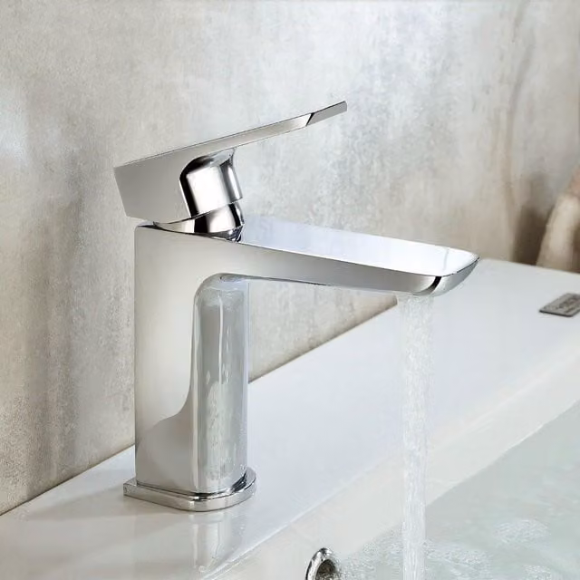 Nes Home Astra Modern Chrome Cloakroom Basin Mono Mixer Tap in Silver – 1