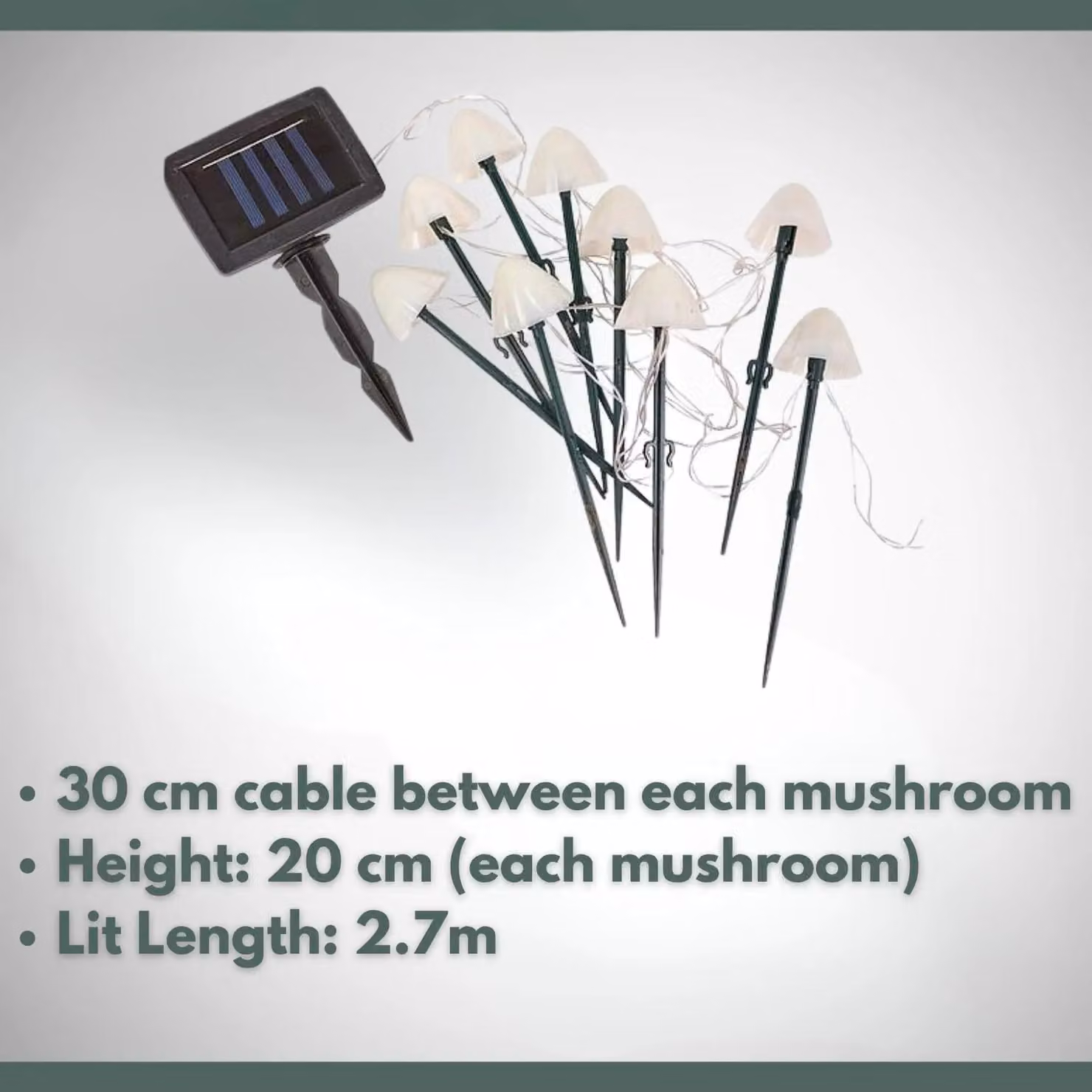Marco Paul 10pc Solar Mushroom LED Stake Lights in White with Warm White Glow – 2