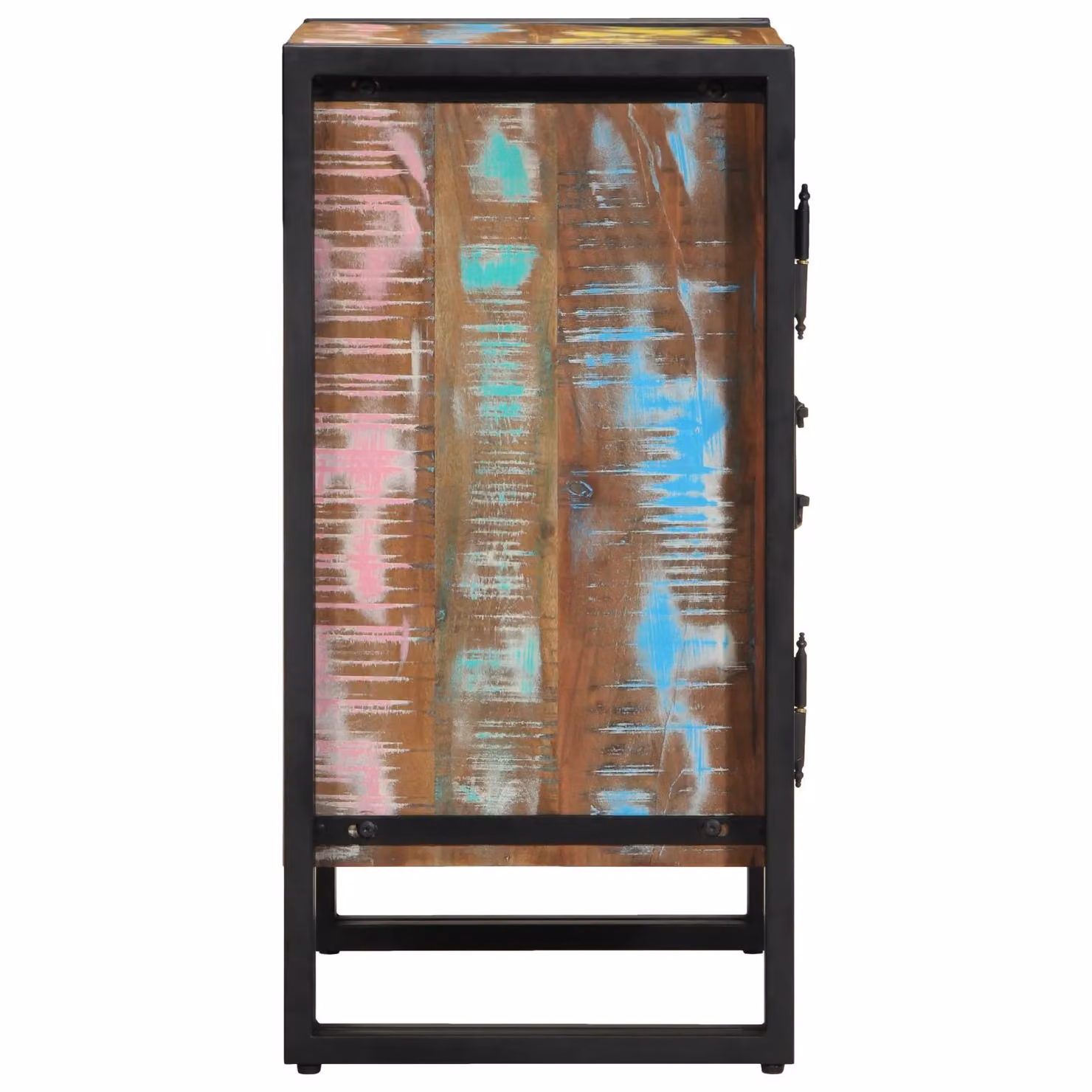 Berkfield Home Industrial Shoe Cabinet in Black and Brown, Made from Solid Reclaimed Wood and Metal, W/D/H: 30 x 30 x 90 cm – 3