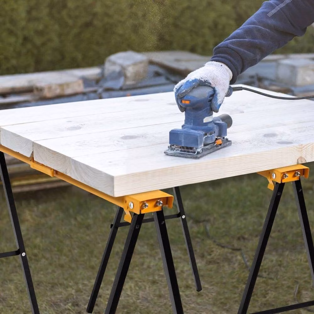 Costway Heavy Duty Metal Folding Sawhorse Set of 2 in Multicolour – 4