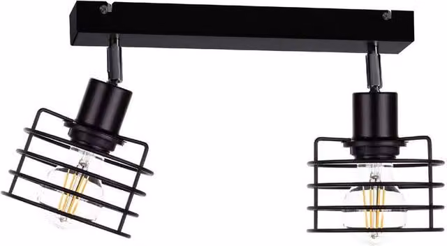 Netlighting Viva Twin Ceiling Spotlight in Black, 50cm, 2x E27