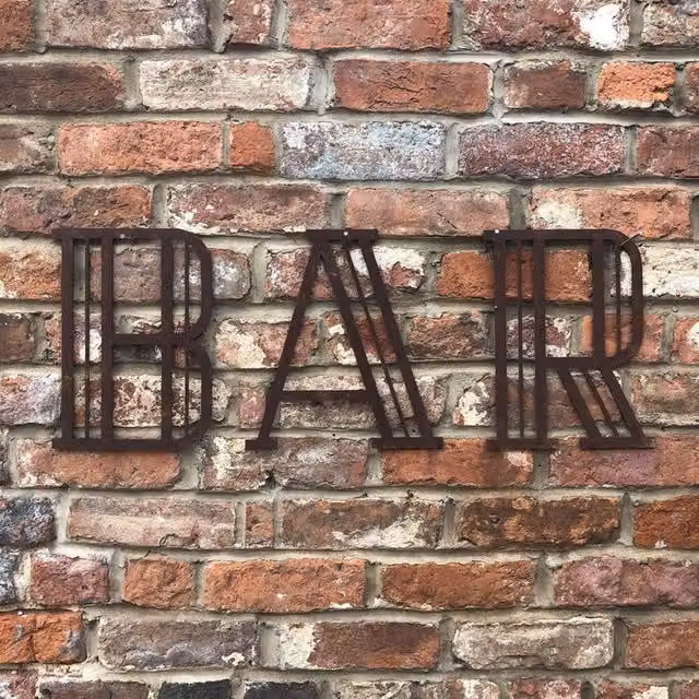 RW Norfolk Art Deco Metal Home Bar Sign, Brown, Diameter: 30.5 cm