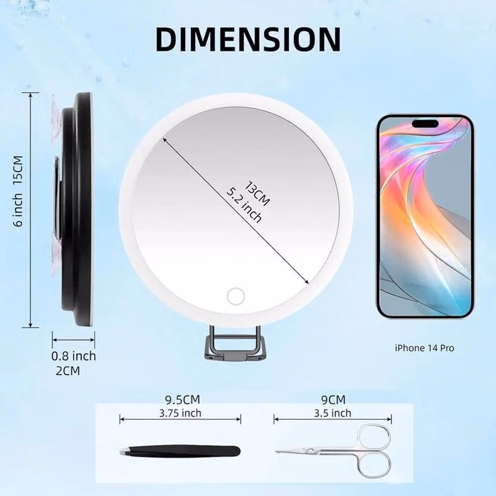 SPETLEK 30X Magnifying Makeup Mirror with Dimmable LED Lights, White, W: 100 cm, H: 60 cm – 2