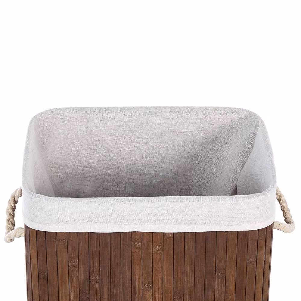 Wyld and Coco Bamboo Laundry Basket with Lid and Handles in Brown, W/D/H: 60.0 x 40.0 x 30.0 cm – 4