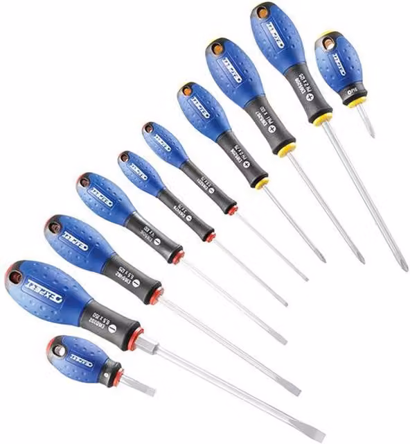 Expert E160905 10 Piece Blue Steel Manual Screwdriver Set (SL/PH)