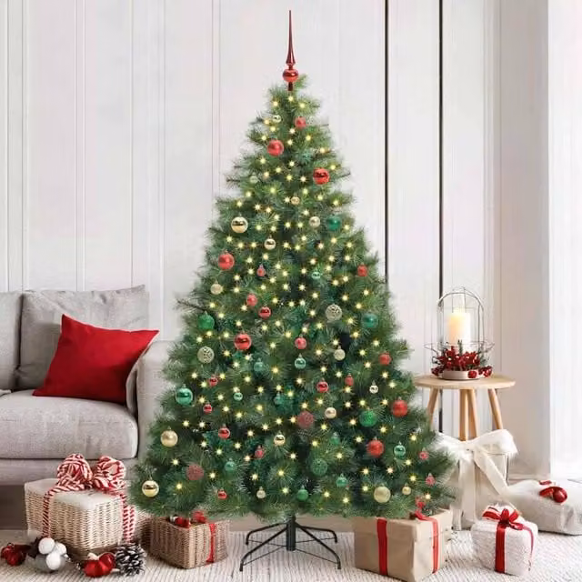 Berkfield Home Artificial Green Christmas Tree with 300 LEDs, Height: 180 cm – 1