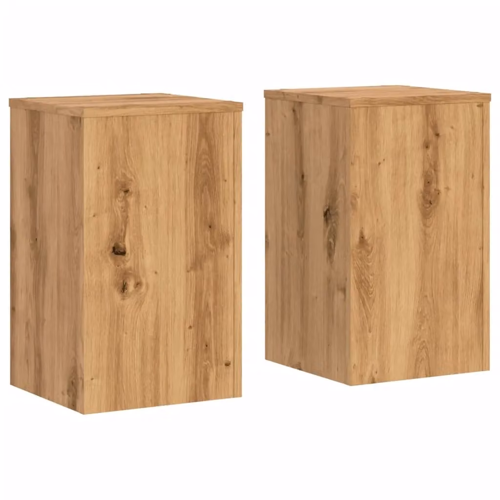 Berkfield Home Artisan Oak Plant Stands, Set of 2, Brown, W/D/H: 30 x 30 x 50 cm – 2