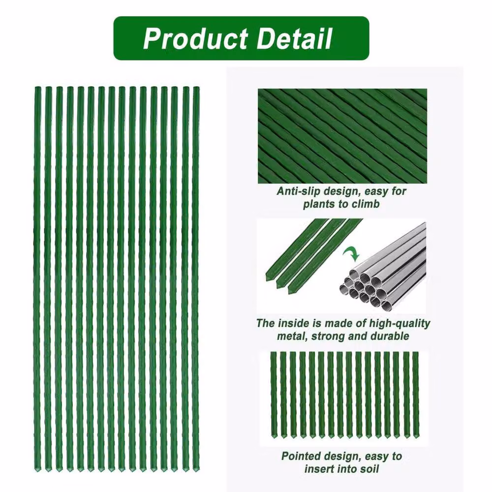 SPETLEK 20 Pack Green Garden Plant Stakes, 60 cm Height – 5