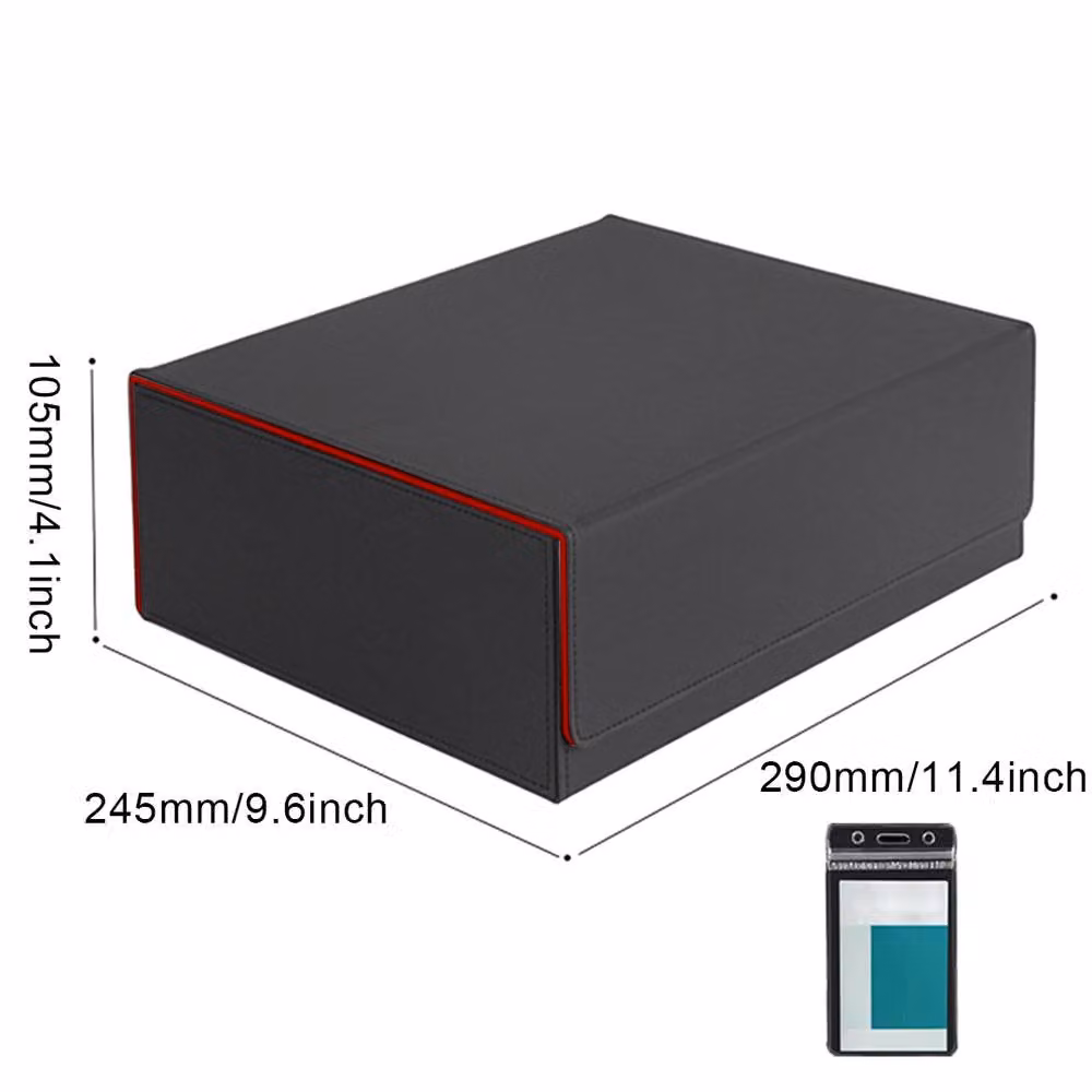 Ventryn 1800+ MTG Card Deck Box in Black PU Leather with Magnetic Storage – 2