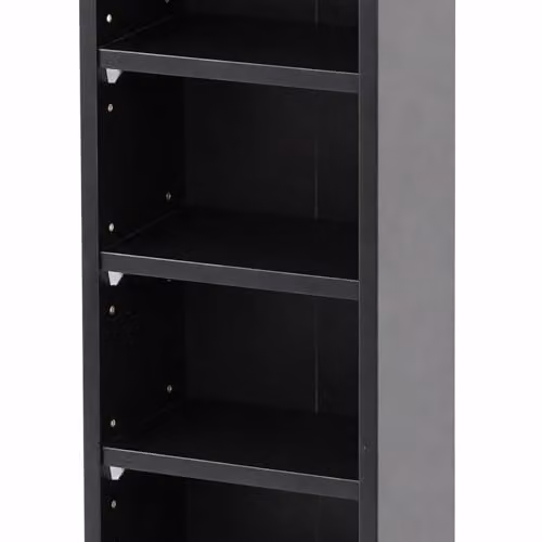 Oypla 6 Tier Black Wooden CD DVD and Book Storage Tower Rack with Adjustable Shelves – 6