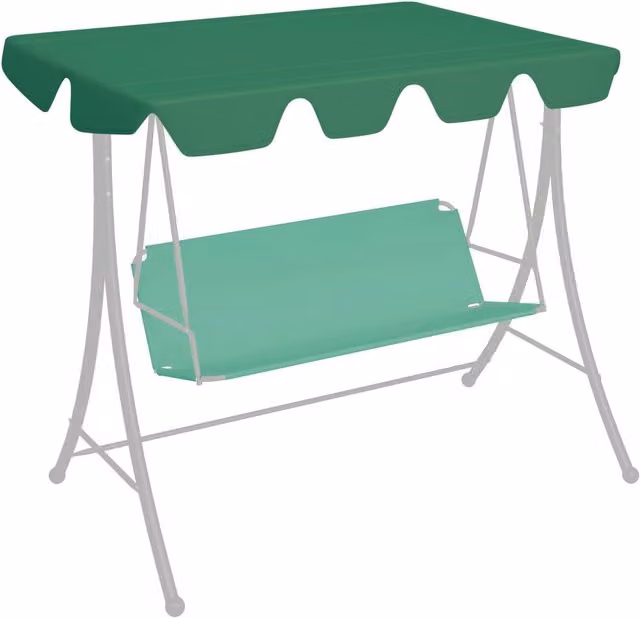 Berkfield Home Replacement PVC-Coated Garden Swing Canopy in Green, W: 150 cm, D: 105 cm, H: 70 cm – 1