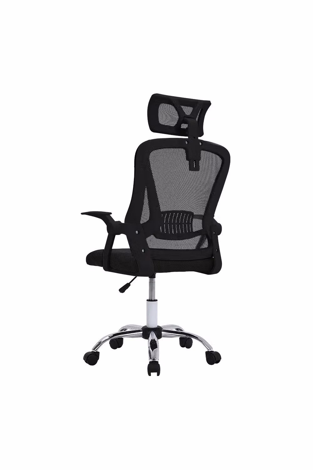 Living and Home Ergonomic Swivel Office Chair with Headrest and Armrests in Black Fabric – 3