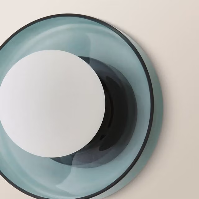 ValueLights Newbury Green Glass Sphere IP44 LED Bathroom Wall Light with Gold/Brass Details – 1