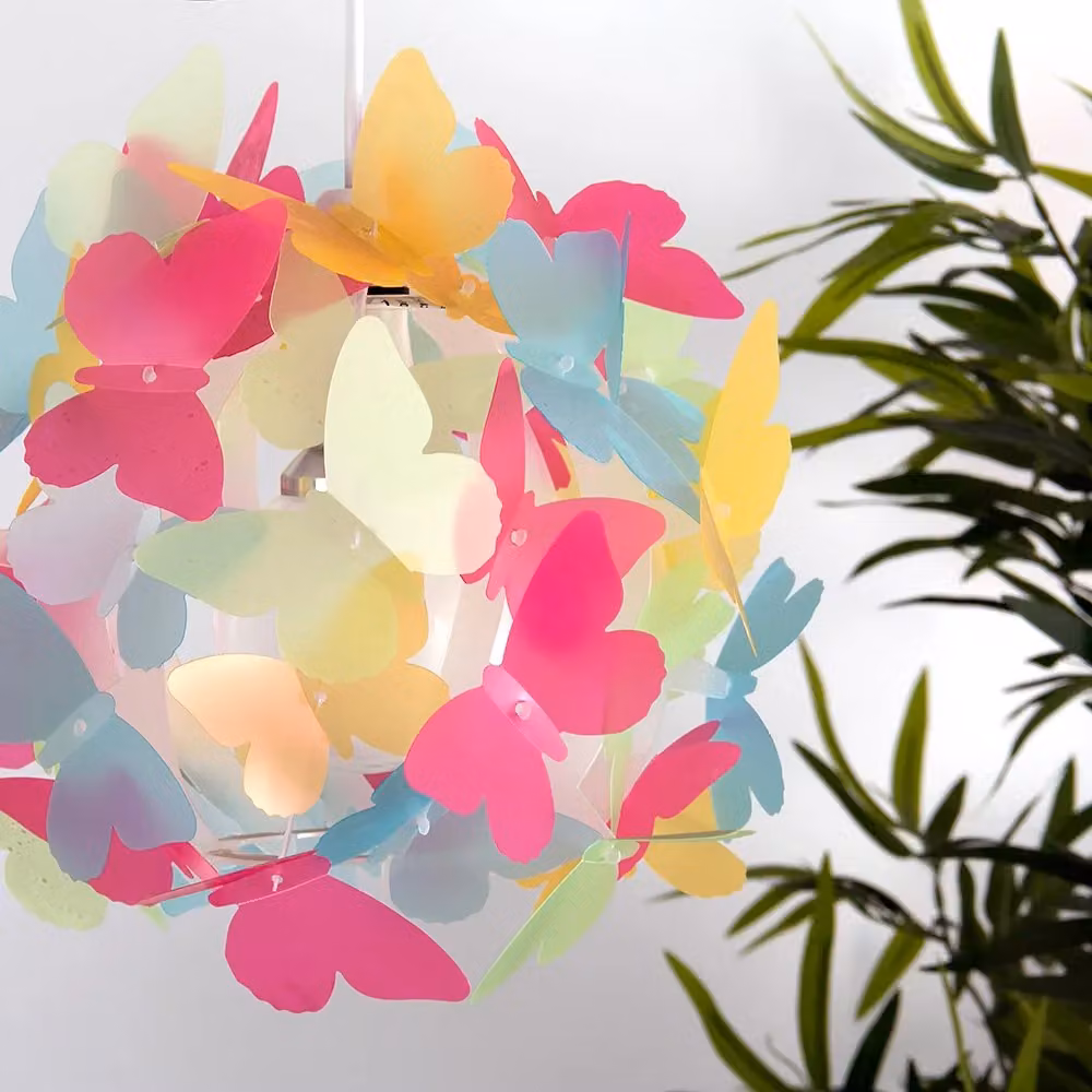 ValueLights Modern Multi-Coloured Butterfly Ceiling Pendant Light Shade, Width: 31.5 cm – 3