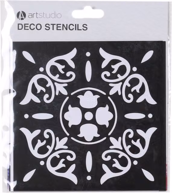 Art Studio Deco Stencils in White for Adults