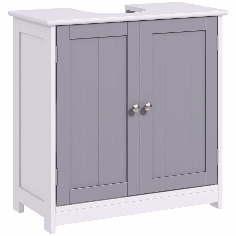 Wyld Haus Rova Compact Under Sink Bathroom Cabinet in Grey with Internal Shelves and Hinged Doors W/D/H: 60 x 30 x 60 cm – 2