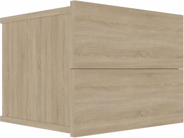 Berkfield Home Elegant Bedside Cabinets, 2 Piece Set in Sonoma Oak and Beige, W/D/H: 40 x 30 x 30 cm – 1