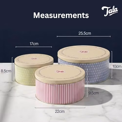 Tala Retro Design Round Cake Tins Set of 3, Multicolour – 2
