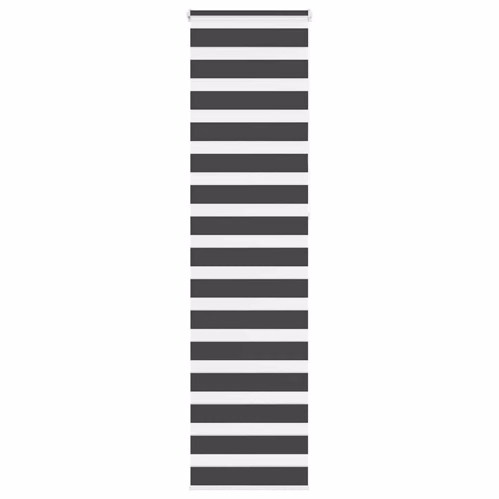 Berkfield Home Elegant Zebra Blind in Black Polyester, W: 55 cm, H: 230 cm – 2