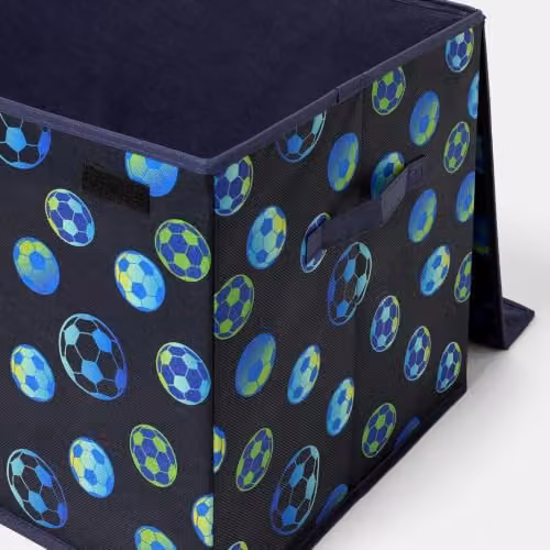 OHS Large Foldable Fabric Storage Box with Lid and Handles, Blue – 2