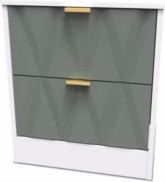 Welcome Las Vegas 2 Drawer Small Bedside Table in Green