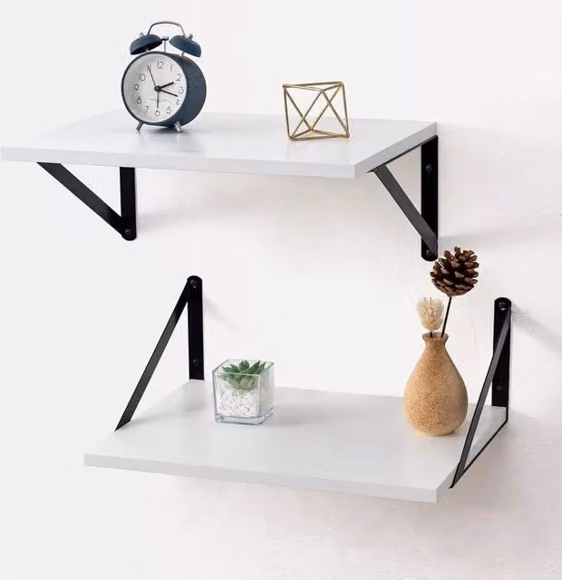 EONLION White Matt Floating Wall Shelves, W: 50 cm x D: 30.48 cm x H: 18.14 cm – 1
