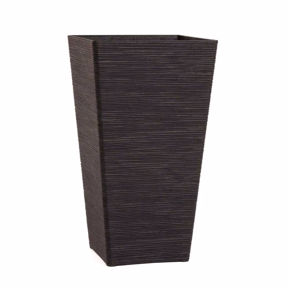 Nicoman Avondale Seagrass Black Tall Square Rubber Planter, 2 Pack, W/D/H: 33 x 33 x 61 cm – 2