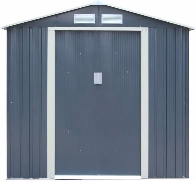 Cheshire Double Door Metal Apex Shed in Dark Grey – 1