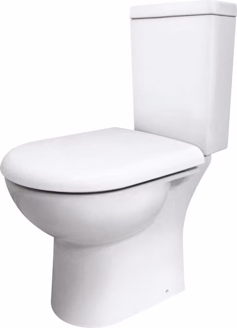 Balterley Wall Mounted Toilet Pan with Cistern and Fittings, White, H x W x D: 62 x 36 x 74.5 cm – 1