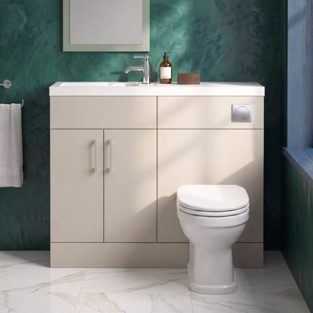 Balterley Wichnor Contemporary Compact 2 Door Freestanding Vanity Basin WC Unit in Matt Grey, Width: 100 cm – 3