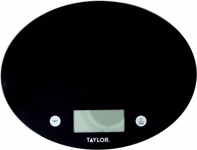 Taylor Digital Dual Kitchen Scale, 5kg / 5000ml, Black Glass