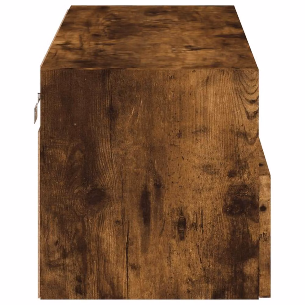 Berkfield Home Smoked Oak TV Wall Cabinet in Brown, W: 80 cm, D: 30 cm, H: 30 cm – 7