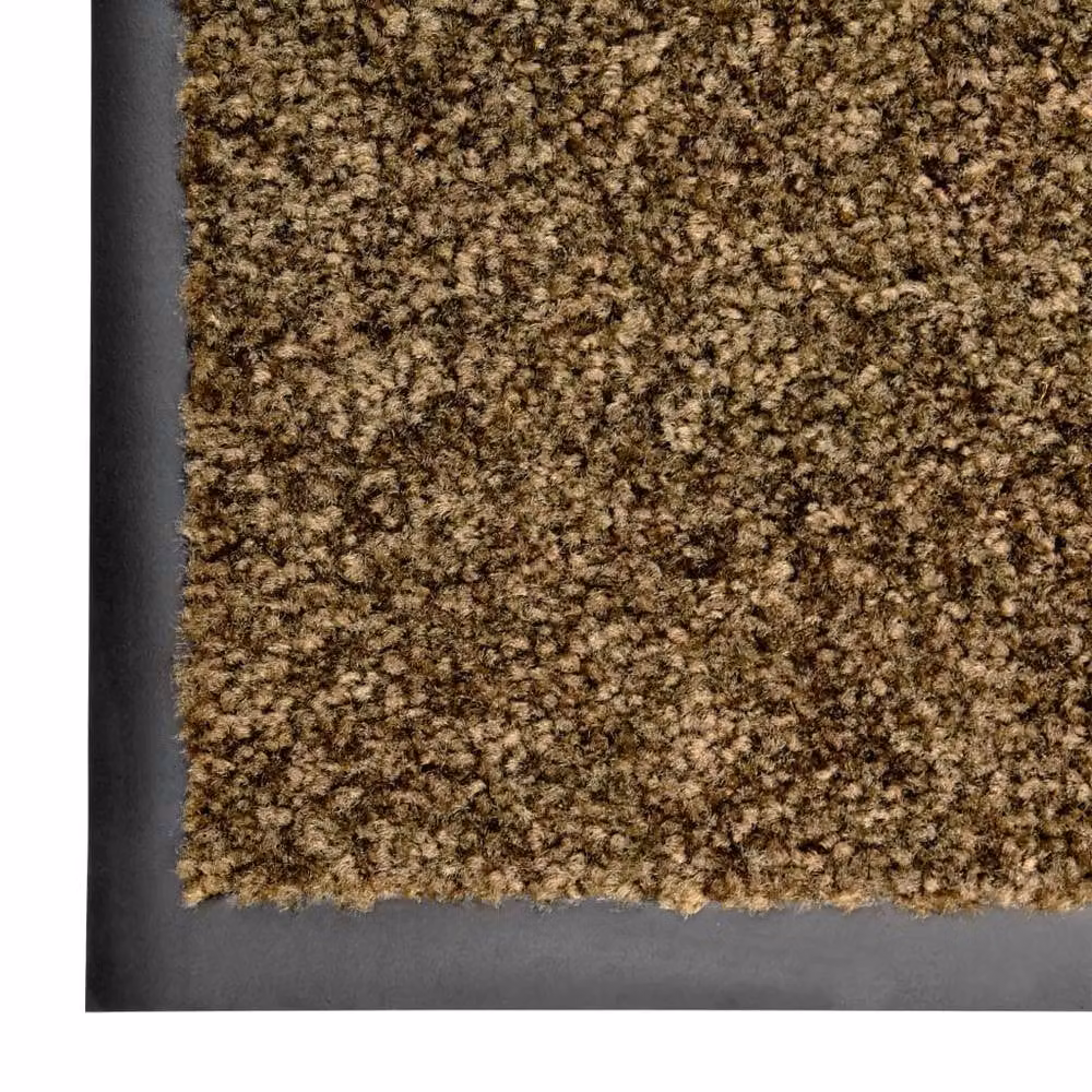 Berkfield Home Washable Non-Slip Brown Doormat W/D/H: 180 x 120 cm – 4