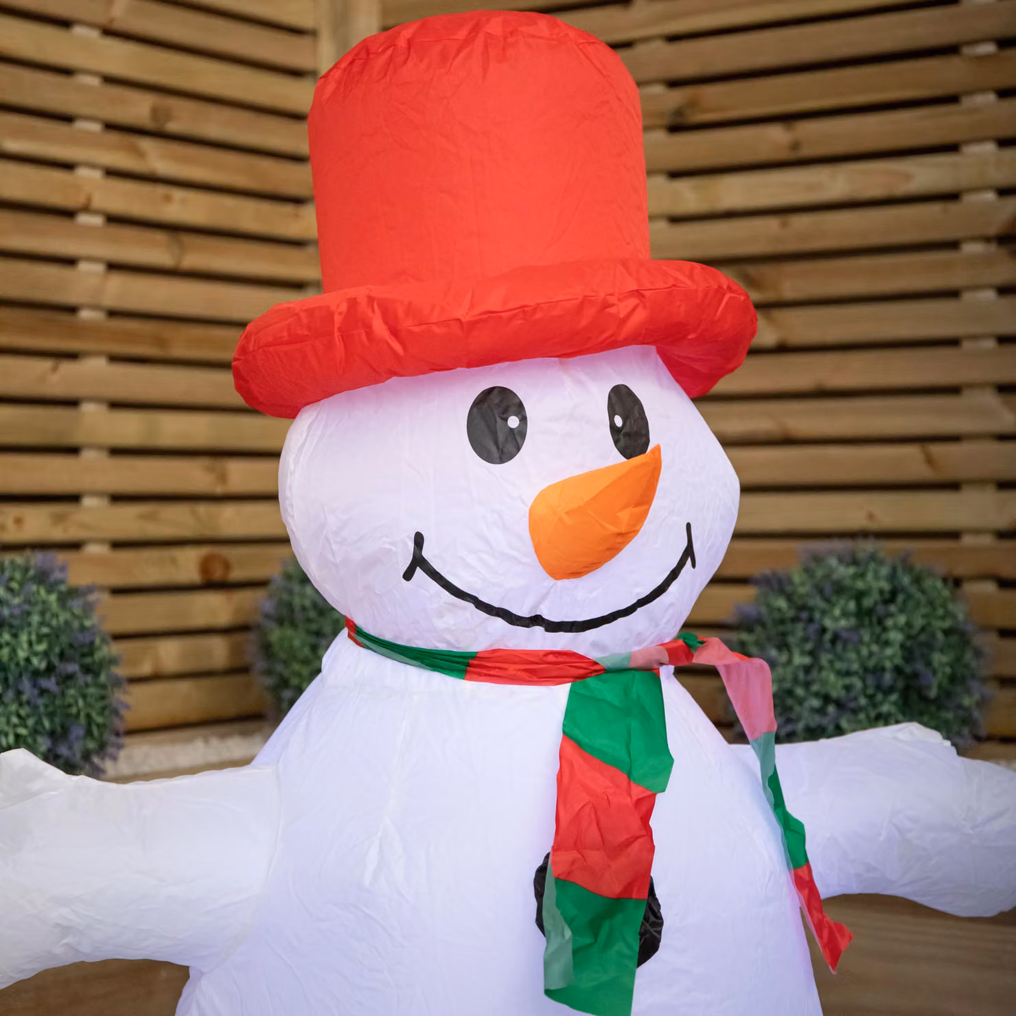 Samuel Alexander 120cm Inflatable Christmas Snowman Decoration with White LEDs in Red and White – 3