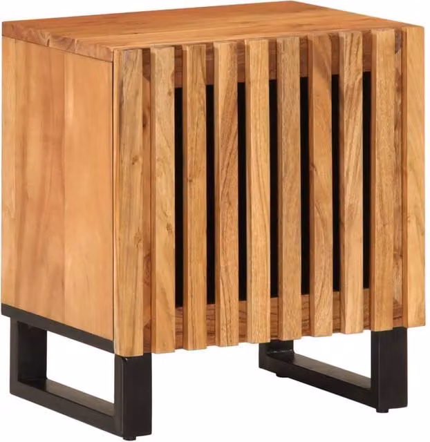 Berkfield Home Set of 2 Acacia Wood Bedside Cabinets in Brown, W/D/H: 40 x 34 x 46 cm