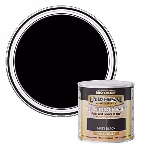 Rust-Oleum Universal Matt Black Opaque Spray Paint, 250ml
