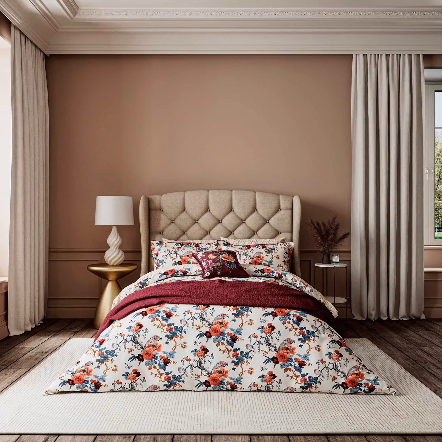 V&A Chinoiserie Charm Super Kingsize Cotton Mako Satin Duvet Cover and Pillowcase Set, Multicolour (200 x 200 cm) – 2