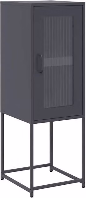 Berkfield Home Anthracite Sideboard in Matt Dark Grey, W/D/H: 36 x 39 x 107 cm